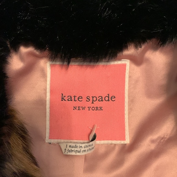 Kate Spade leopard print faux fur short jacket - Picture 2 of 7